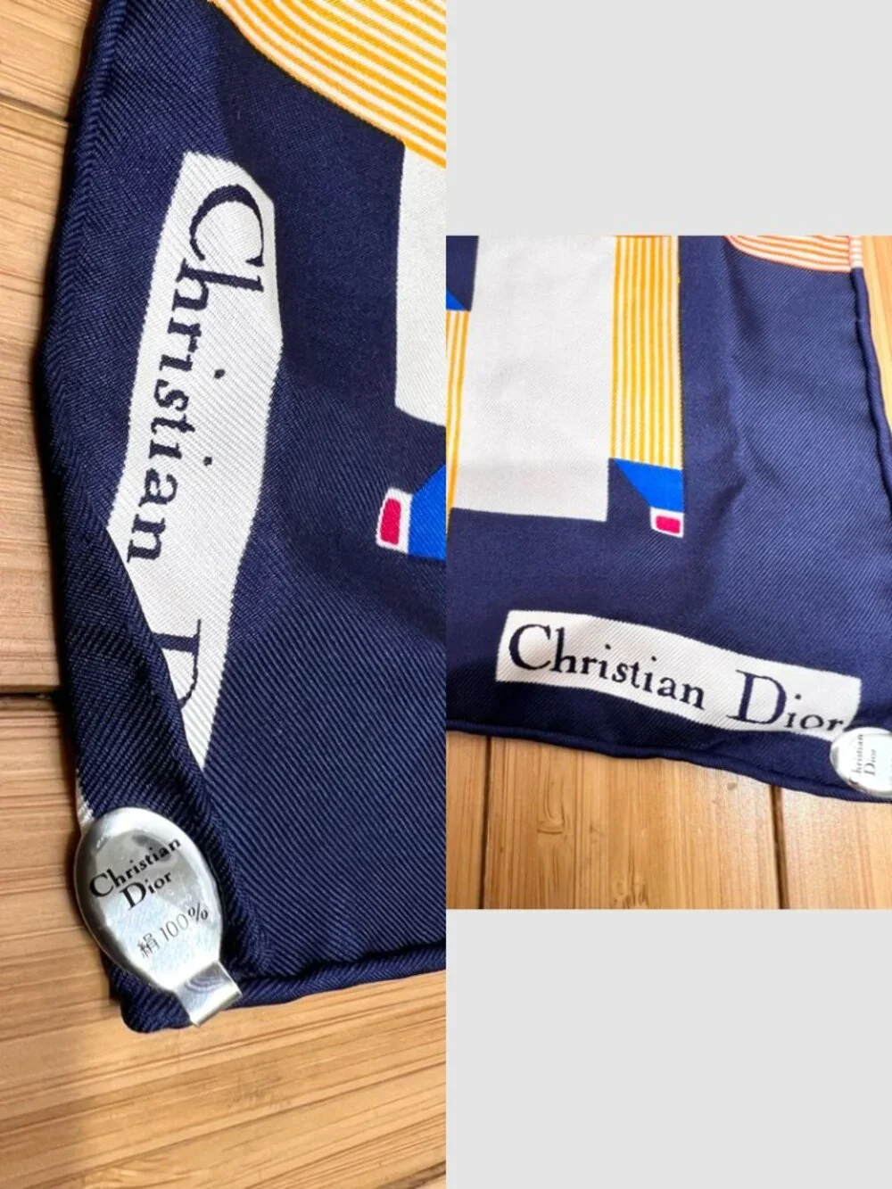New-Christian Dior silk Satin Neck-Kerchief 20